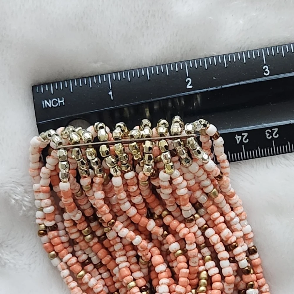 💗Women’s Multicolor Beaded Bracelet – Connected Multi-Band Style – Preowned
